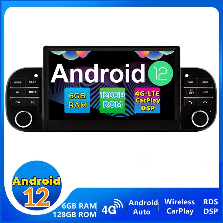 Fiat Panda Android 12.0 Autoradio GPS Navigationsysteme mit Octa-Core  6GB+128GB Touchscreen - 6,5 Android 12 Autoradio DVD Player GPS Navigation  Stereo für Fiat Panda (2013-2020)