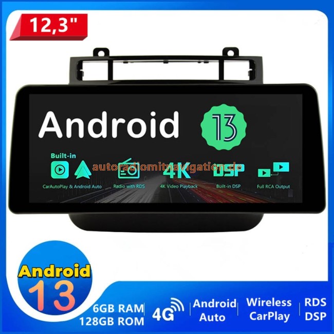VW Touareg Android 13 Autoradio GPS Navigation mit Octa-Core 6GB+128GB  Bluetooth Freisprecheinrichtung - 12,3 Android 13.0 Autoradio Multimedia  Player GPS Navigationssystem Car Stereo für VW Touareg II (2010-2018)